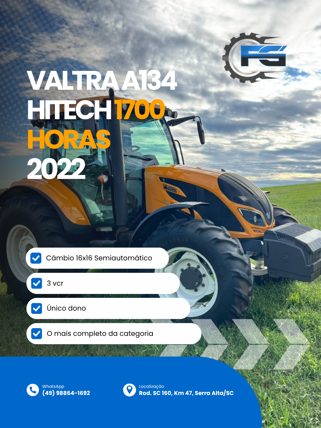 VALTRA A134 HITECH 2022